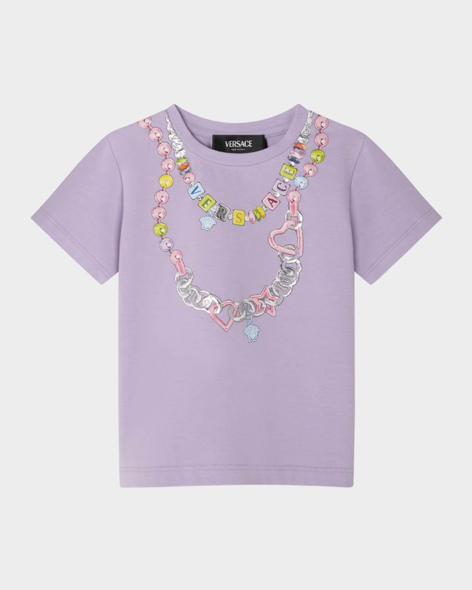 Girl's Logo-Print Necklace Graphic T-Shirt, Size 12M-4